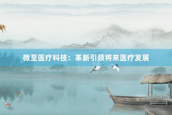 微至医疗科技：革新引颈将来医疗发展